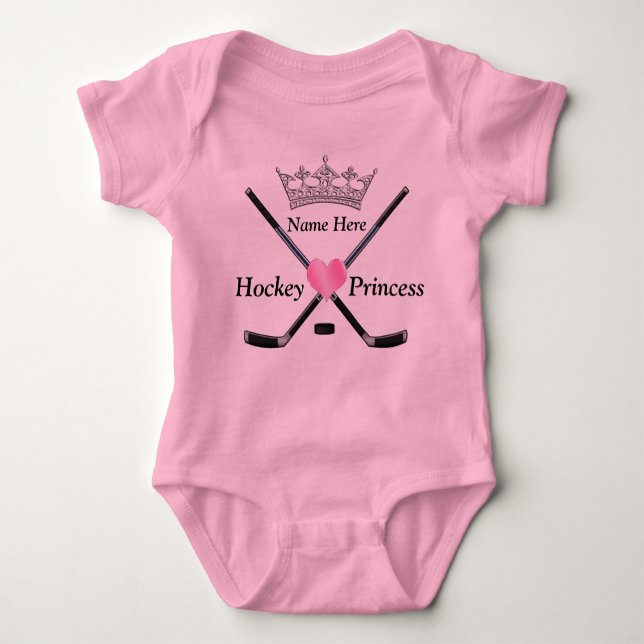 Body Para Bebê Roupa do hóquei da princesa bebé do hóquei com (Frente)