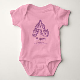 Body Para Bebê Roupa dos bebés do nome e do significado de Aspen