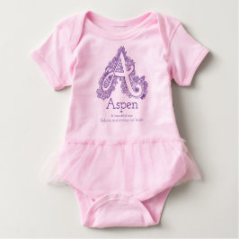 Body Para Bebê Roupa dos bebés do nome e do significado de Aspen