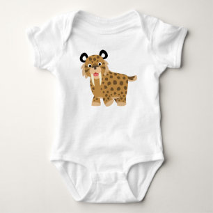 Body Para Bebê Roupa feliz bonito do bebê de Smilodon dos
