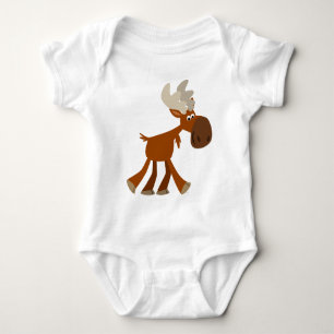 Body Para Bebê Roupa feliz bonito do bebê dos alces dos desenhos