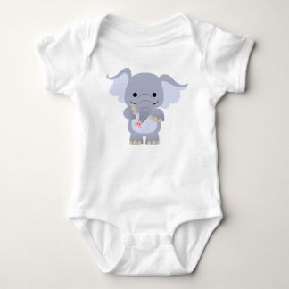 Body Para Bebê Roupa feliz do bebê do elefante dos desenhos