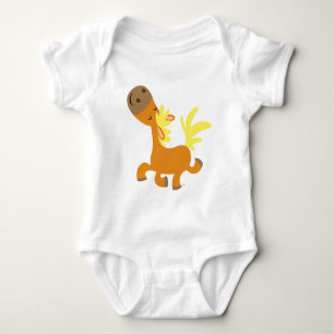Body Para Bebê Roupa feliz do bebê do pônei dos desenhos animad