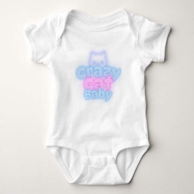 Body Para Bebê Roupa para bebês de gatos loucos, Bebê (Frente)