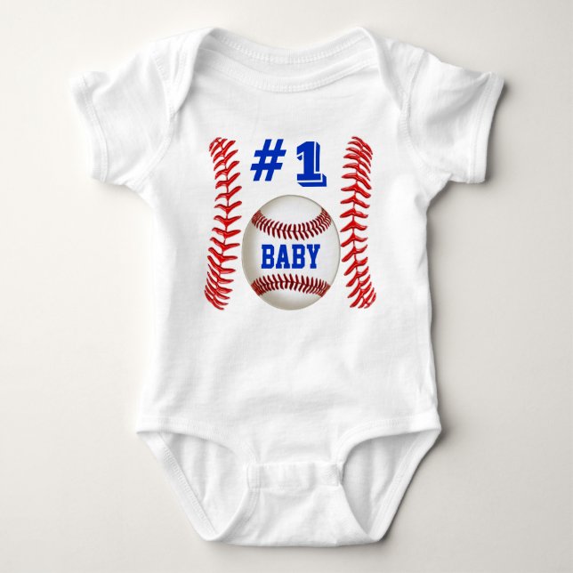Body Para Bebê Roupa personalizado do basebol para bebês (Frente)