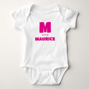 Body Para Bebê Roupas de Bebê com Letra M, Macacão com Nome do Be