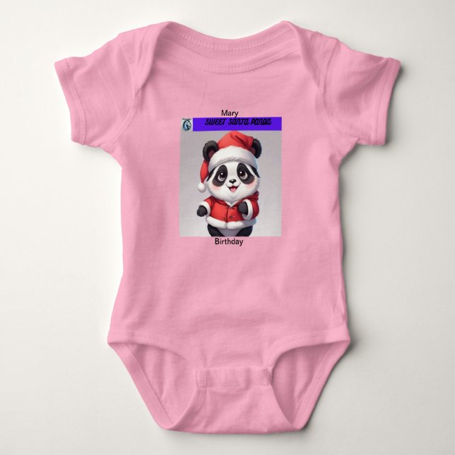 Body Para Bebê Roupas De Bebê De Natal De Panda Doce Escrevíveis (Frente)