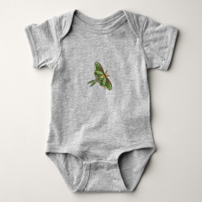 Body Para Bebê Roupas de Bebê Engraçadas de Mariposa Luna (Frente)