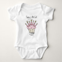 Roupas de bebê fofas com desenho de cupcake