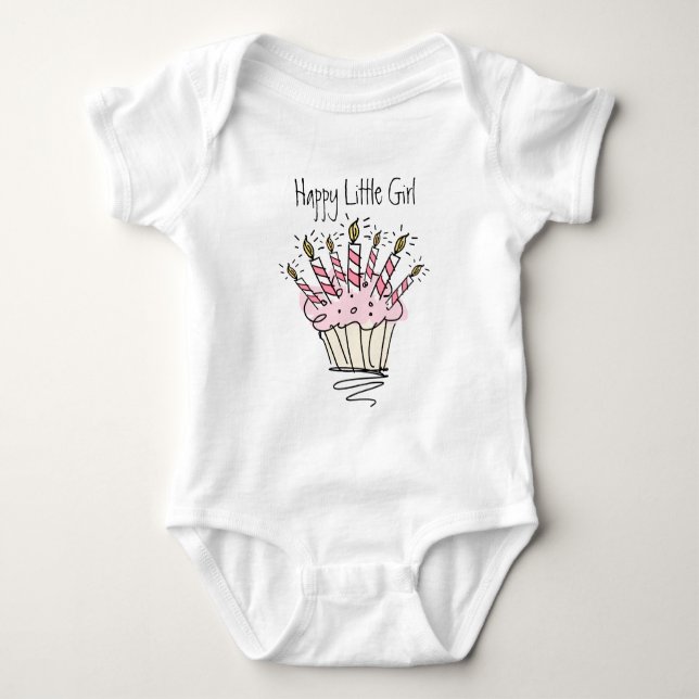 Body Para Bebê Roupas de bebê fofas com desenho de cupcake (Frente)