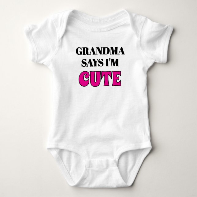 Body Para Bebê Roupas de Bebê para Neto da Vovó, Fofas  (Frente)