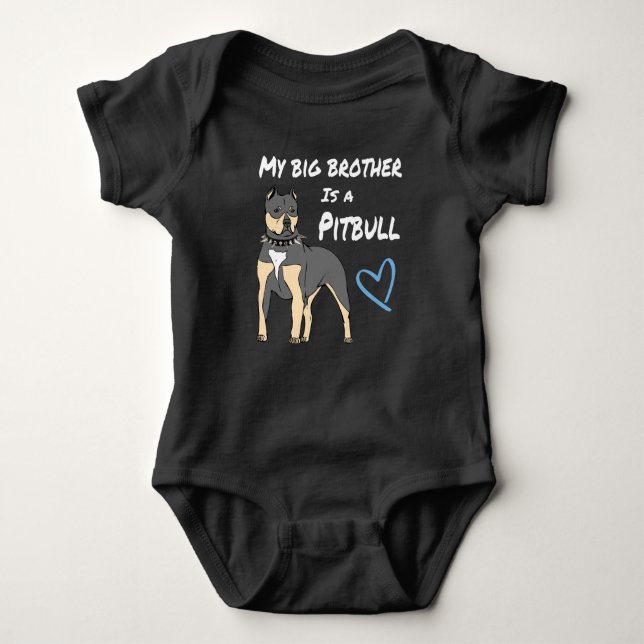 Body Para Bebê Roupas de bebê Pitbull (Frente)