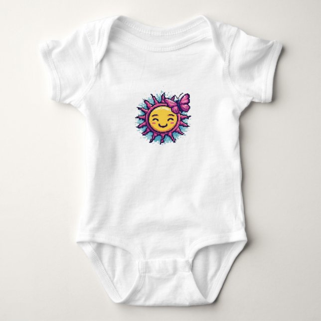 Body Para Bebê Roupas de rua com gráfico retrô de pixel art do so (Frente)