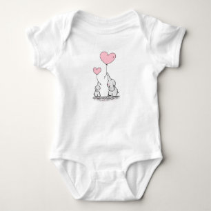 Body Para Bebê Roupas para bebês de Mamãe e elefante para bebê