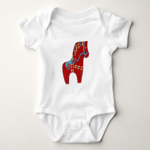 Body Para Bebê Roupas Red Dala Horse