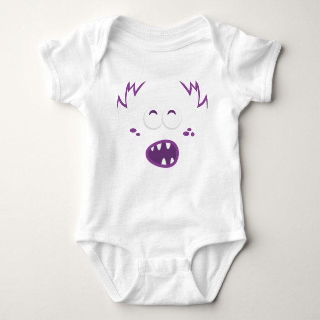 Body Para Bebê Roupas Roxo Monstro (Frente)