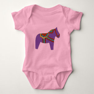 Body Para Bebê Roxo Horse Wild Dala Roupas de bebê