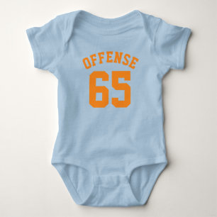 Body Para Bebê Royal Blue & Orange Baby Design de Sports Jersey