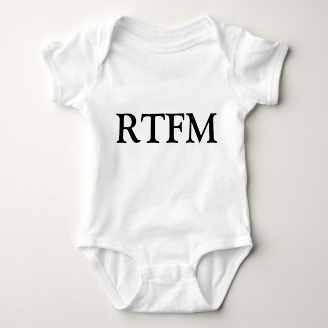 Body Para Bebê RTFM Leia o ******* Manual T-Shirt recém-nascido e (Frente)