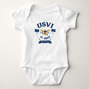 Body Para Bebê Rua de Bandeira das Ilhas Virgens Americanas. Croi