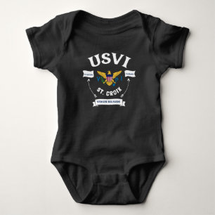 Body Para Bebê Rua de Bandeira das Ilhas Virgens Americanas. Croi