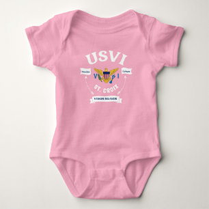 Body Para Bebê Rua de Bandeira das Ilhas Virgens Americanas. Croi