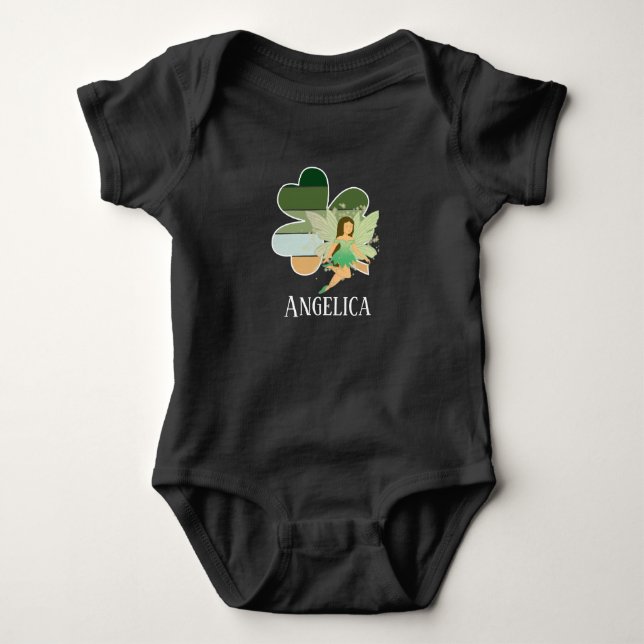 Body Para Bebê Rua de criança. O Dia de Patrick Shamrock Irish Fa (Frente)