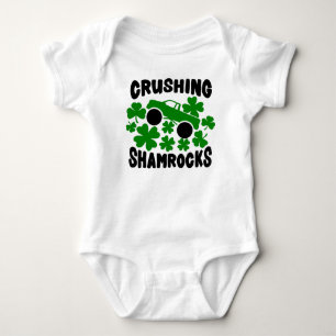Body Para Bebê Rua de Shamrocks Esmagadores. Monstro do Dia de Pa
