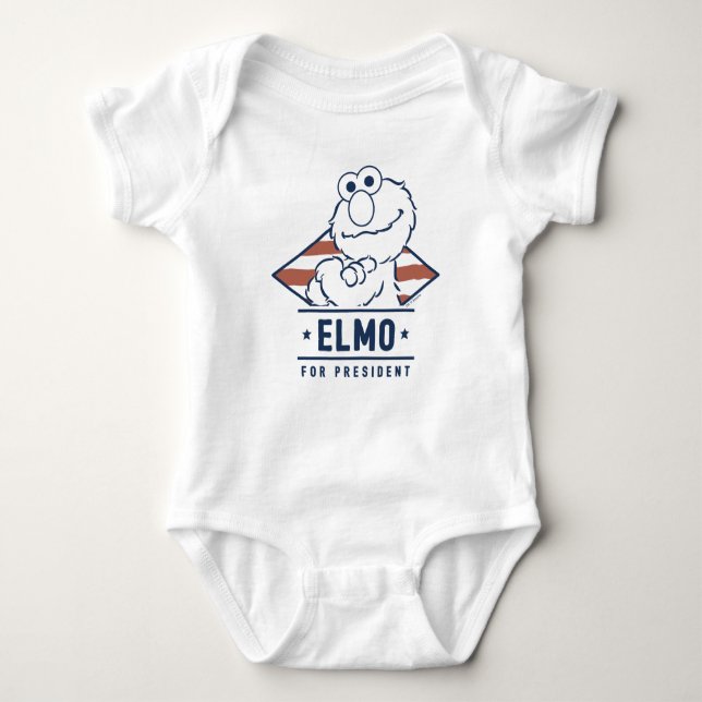 Body Para Bebê Rua Sésamo | Elmo Antigo para Presidente (Frente)