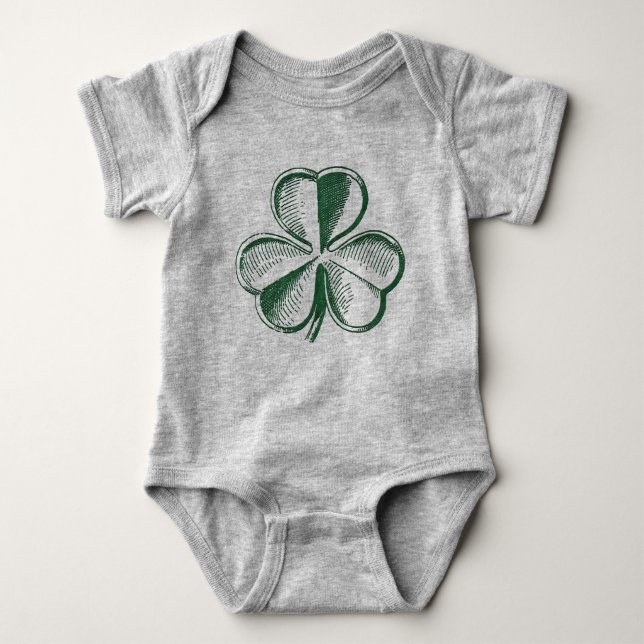 Body Para Bebê Rua, Shamrock Baby Bodydress do Dia de Patrick (Frente)