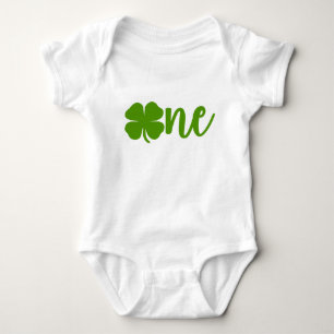 Body Para Bebê Rua Shamrock Clover. primeiro aniversario do 1º Di