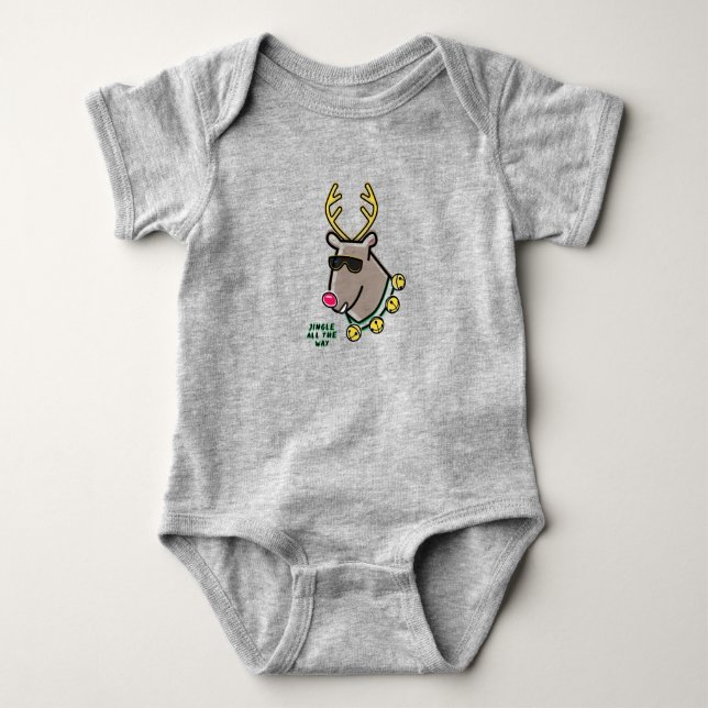 Body Para Bebê Rudolf Reindeer T-Shirt (Frente)