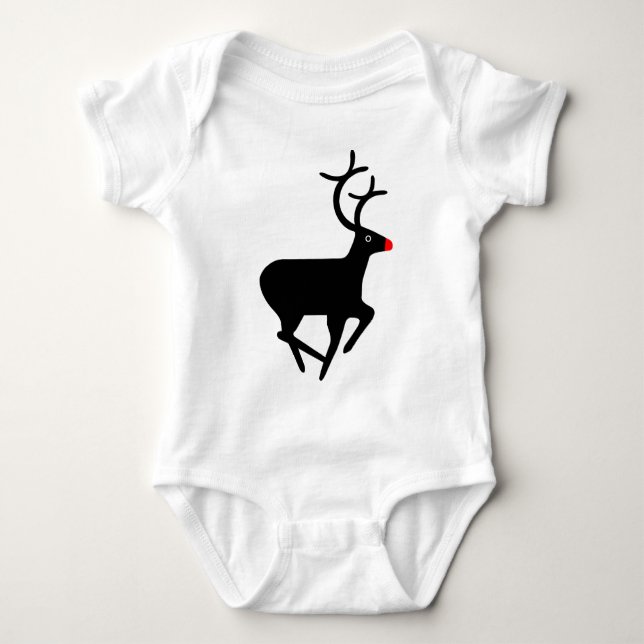 Body Para Bebê Rudolf Rena de Nariz Vermelho (Frente)