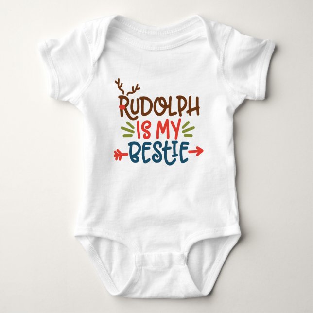 Body Para Bebê Rudolph é meu Bestie (Frente)