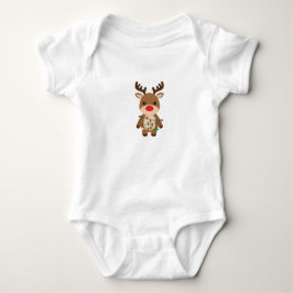 Body Para Bebê Rudolph Lindinho Nariz Vermelho Rena Crianças Nata