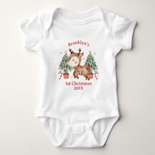 Body Para Bebê Rudolph Red Nose Reindeer Tree 1 rua Natal