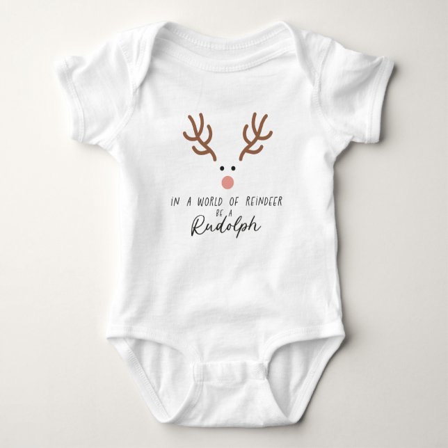 Body Para Bebê Rudolph Red Nosed Cute (Frente)