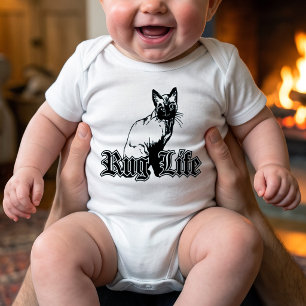 Body Para Bebê Rug Life - Paródia de Gato Gangster Divertido Humo
