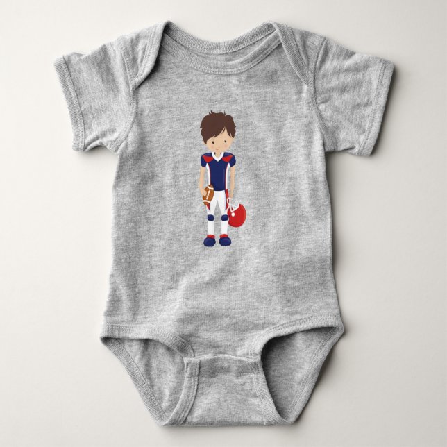 Body Para Bebê Rugby, Futebol Americano, Menino Bonito, Cabelo Ca (Frente)