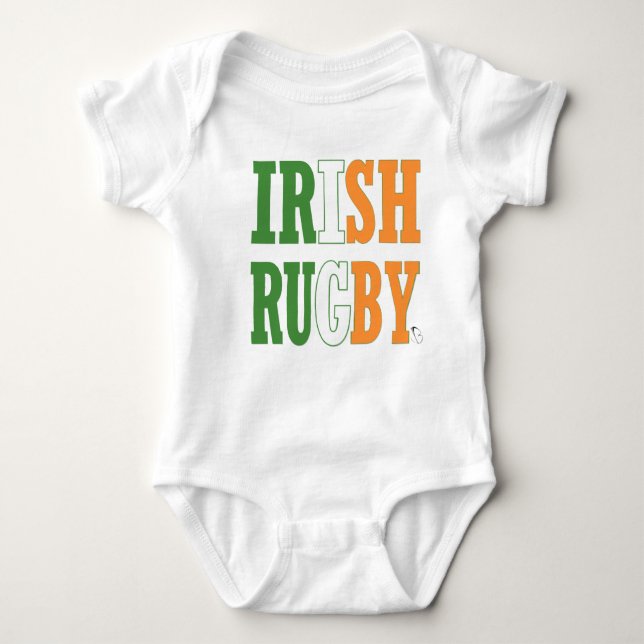 Body Para Bebê Rugby irlandês (jbrugby) (Frente)
