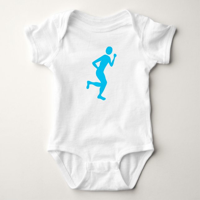 Body Para Bebê Runner (Homem) - Azul-Céu (Frente)