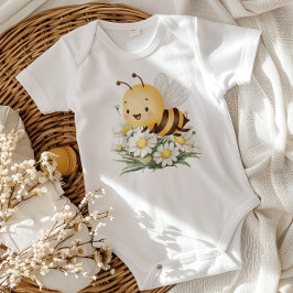 Body Para Bebê Rustic Floral Daisy Oh Babee Honey Bee Baby Shower