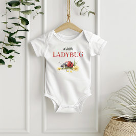 Body Para Bebê Rustic Garden Daisy Little Ladybug Baby Shower