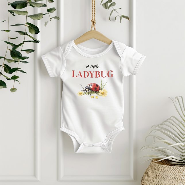 Body Para Bebê Rustic Garden Daisy Little Ladybug Baby Shower (Criador carregado)