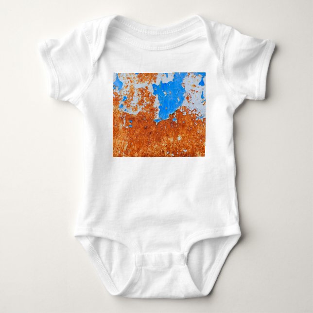 Body Para Bebê Rusty Metal: Padrão de Texturas Grunge (Frente)