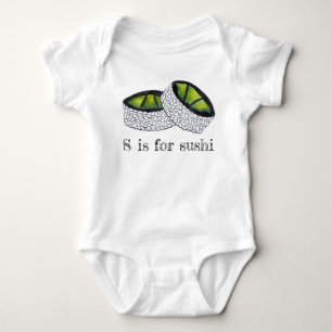 Body Para Bebê S é para Sushi Comida japonesa Avocado Roll Comida