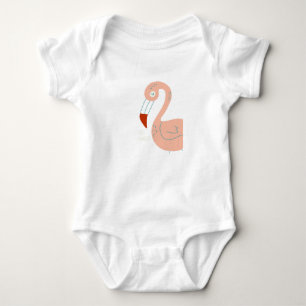 Body Para Bebê Sábio como Flamingo