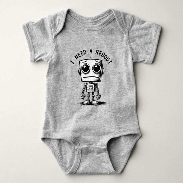 Body Para Bebê Sad Robot - Preciso De Uma Reinicialização (Frente)