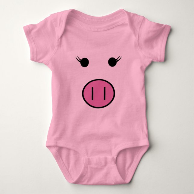 Body Para Bebê Sadie the Pink Pig ~ Cute Girly Kawaii (Frente)
