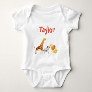 Body Para Bebê Safari Adventure Giraffe Zebra Lion